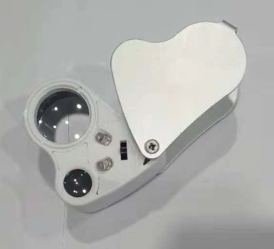 LED Double Multiple Magnifier for Jewelry Identifying 30x22mm 60x12mm
