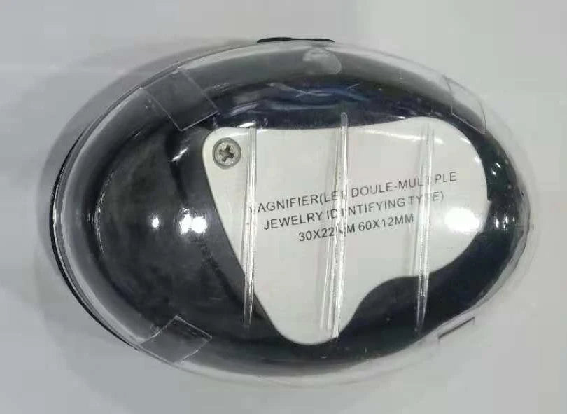 LED Double Multiple Magnifier for Jewelry Identifying 30x22mm 60x12mm