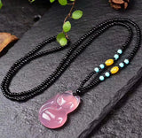 Natural Agate Chalcedony Purple Fox Pendant