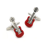 Men's Guitar Red Copper Cuff Links Wholesale&retail
