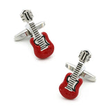 Men's Guitar Red Copper Cuff Links Wholesale&retail
