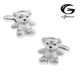 Men's Bear Cuff Link Copper Material Silver Animal Cufflinks