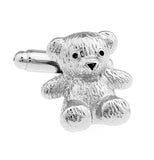 Men's Bear Cuff Link Copper Material Silver Animal Cufflinks