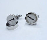 Men's Round Photo Holder Cufflinks