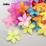 100Pcs 28mm Mixed Colorful Sharp Petal Flower Acrylic Spacer Beads DIY