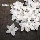 100Pcs 28mm Mixed Colorful Sharp Petal Flower Acrylic Spacer Beads DIY
