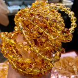 Natural AA Piebald Amber Rock Stone Beads Bracelet Jewelry DIY