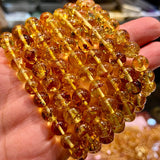 Natural AA Piebald Amber Rock Stone Beads Bracelet Jewelry DIY