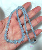 Aquamarine Round Beads Necklace Women Jewelry