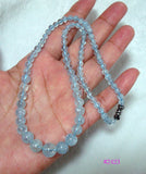 Aquamarine Round Beads Necklace Women Jewelry