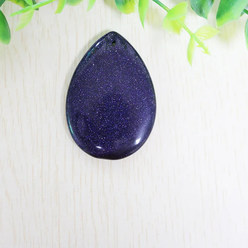 Natural Sand Stone Crafts Oval Pendant for Jewelry Making