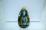 Labradorite Carved Guanyin Pendant for Jewelry