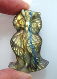 Labradorite Carved Owl Pendant