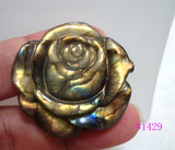 Labradorite Carved Rose Pendant for Women Men