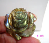 Labradorite Carved Rose Pendant for Women Men