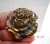 Labradorite Carved Rose Pendant for Women Men