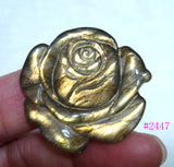 Labradorite Carved Rose Pendant for Jewelry