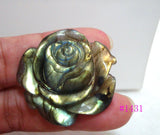Labradorite Carved Rose Pendant for Women Men
