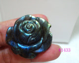 Labradorite Carved Rose Pendant for Women Men