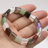 Agates Square Faceted 10mm Women Bracelet 7.5inch B1694