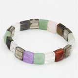 Agates Square Faceted 10mm Women Bracelet 7.5inch B1694