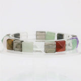 Agates Square Faceted 10mm Women Bracelet 7.5inch B1694