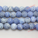 Stone Frost Spider Web Agat Round Beads 12mm