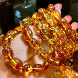 Piebald Amber Rock Stone Beads Bracelet for Jewelry Making