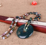 Aquatic Agate Necklace Large Safety Buckle Men Women