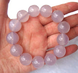 Purple Chalcedony Round Beads Bracelet Natural Light Women Man Jewelry