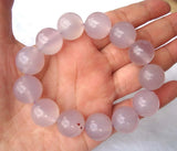 Purple Chalcedony Round Beads Bracelet Natural Light Women Man Jewelry