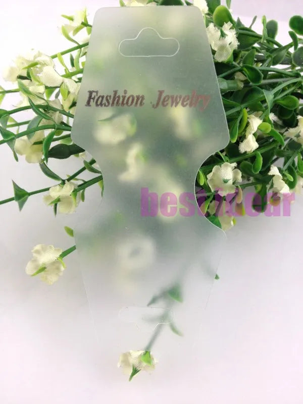 200pcs Frosted Translucent Plastic PVC Necklace Display Tag/Card