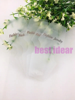 200pcs Frosted Translucent Plastic PVC Necklace Display Tag/Card