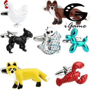 Animal Cufflinks Novelty Dog Fox Fish Hen Bear Gift For Men Cuff Links