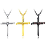 Stainless Steel Cross Pendant Necklace Mens Vintage Accessories