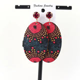 African Pattern Crystal Stud Earrings - Mixed Colors