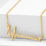 Personalized Heart Beat Necklace with Year Date Name Pendant