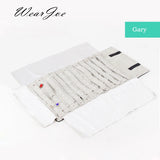 Portable Jewelry Storage Roll Up Bag 96 Hooks Necklace Chain Organizer