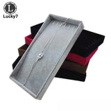 Portable Velvet Jewelry Necklace Display Tray Pendant Chain Storage Box