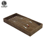 Portable Velvet Jewelry Necklace Display Tray Pendant Chain Storage Box
