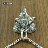 Punk 316 Stainless Steel Rhinoceros Head Pendant Necklace