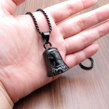 Punk Stainless Steel Big Cross Bell Flame Pendant Necklace