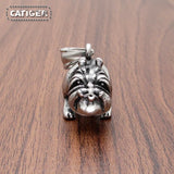 Punk Stainless Steel Love Pet Dog Shar Pei Pendant Necklace