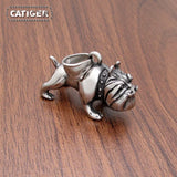 Punk Stainless Steel Love Pet Dog Shar Pei Pendant Necklace