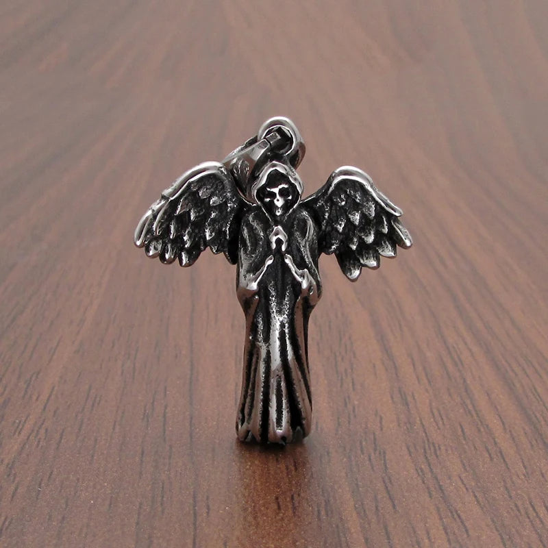 Punk Skull Feather Pendant Jewelry For Women's Gift