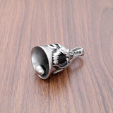 Punk Stainless Steel Angel Wing Bell Pendant
