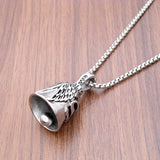 Punk Stainless Steel Angel Wing Bell Pendant