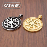 Punk 316L Stainless Steel Slavic Kolovrat Symbol Pendant
