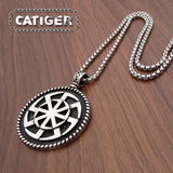 Punk 316L Stainless Steel Slavic Kolovrat Symbol Pendant