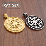 Punk 316L Stainless Steel Slavic Kolovrat Symbol Pendant
